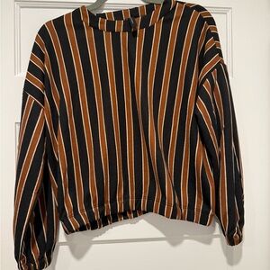 Knot sisters Striped Black and Brown Women's Top